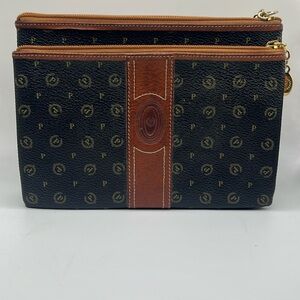 Pollini Brown with Gold Wallets. Detachable to 3 Individual Wallets.